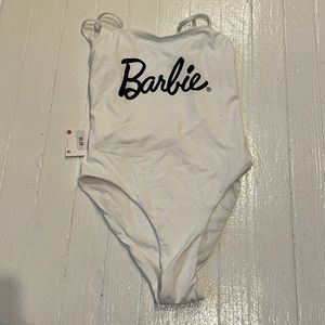 White Barbie bathing suit one piece from Zara
